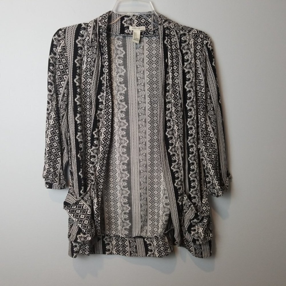 forever 21 open front cardigan 3/4 sleeves y2k